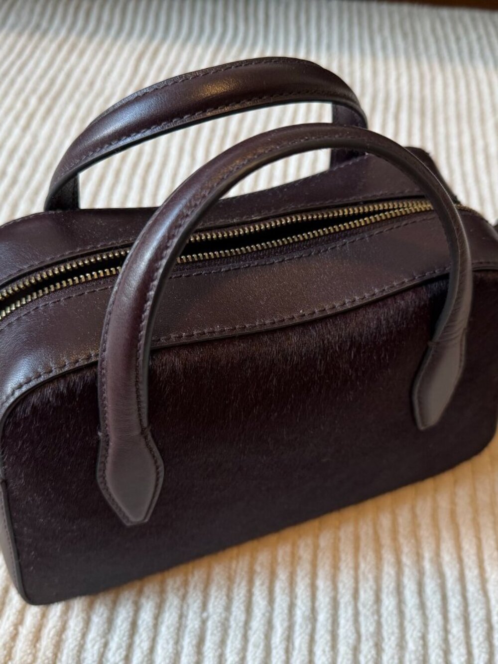 Madewell Genuine Haircalf Bowler Bag in Espresso Brown - Picture 2 of 3